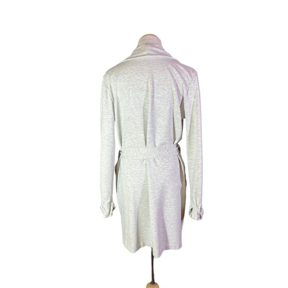 Gibsonlook Size M Heathered Grey Knit Cardigan Jacket Tie Waist - Picture 9 of 10